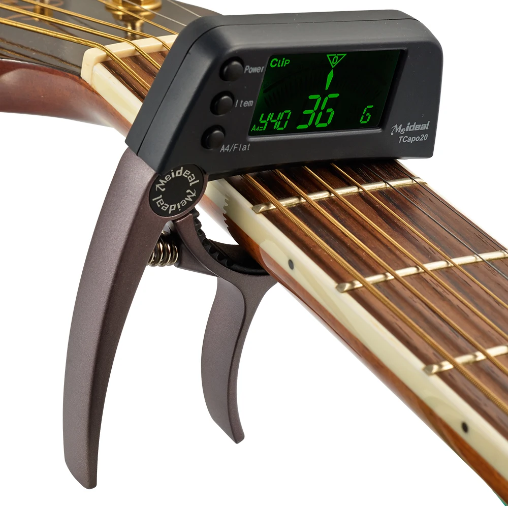 Digital Guitar Capo And Tuner 2 In 1 Classical Custom Metal Acoustic Guitar Capo With Tuner Accessories