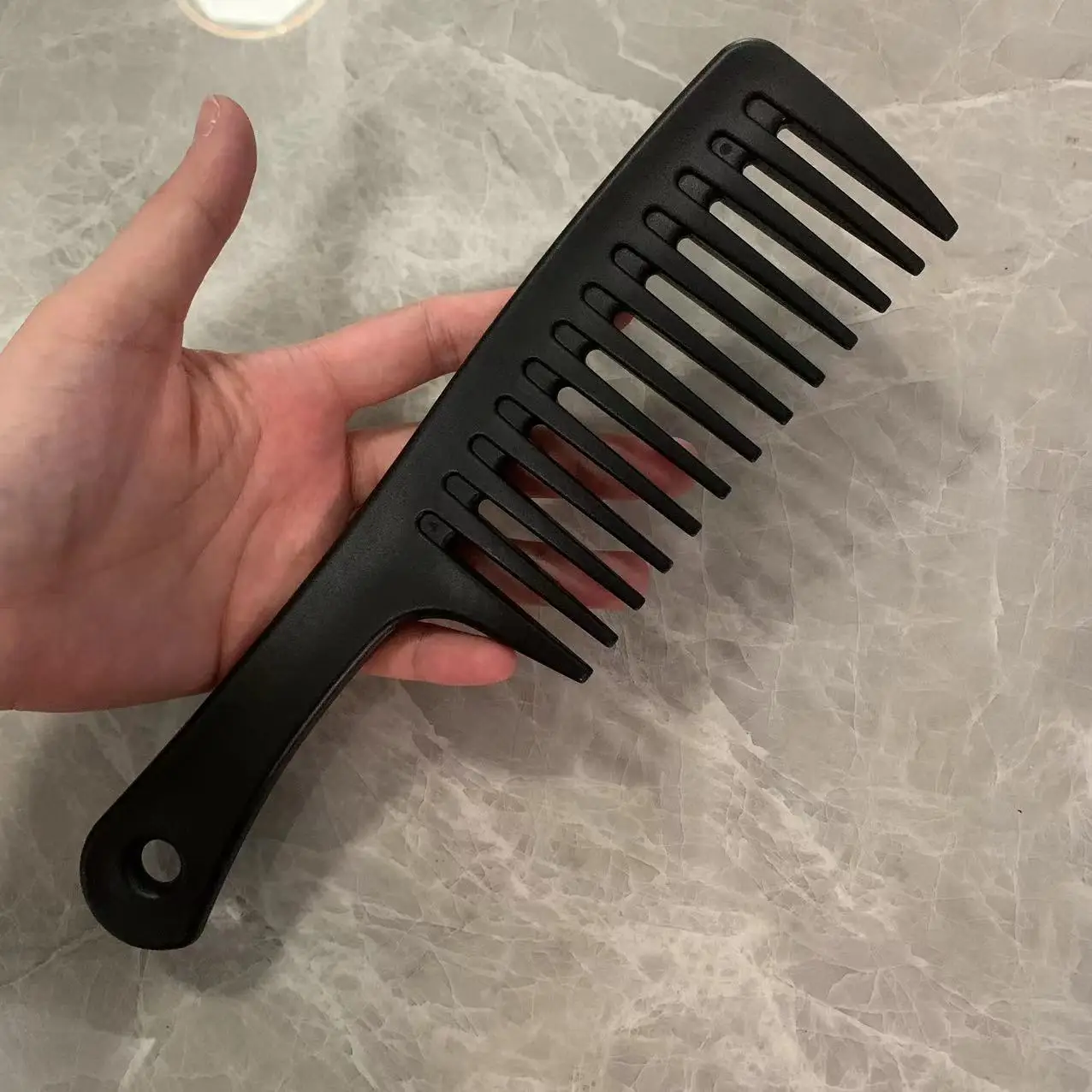 Black Large Wide Tooth Comb Detangler Detangling Hair Brush, Paddle Hair Comb, Best Styling Comb for Curly,Wet,Long Hair