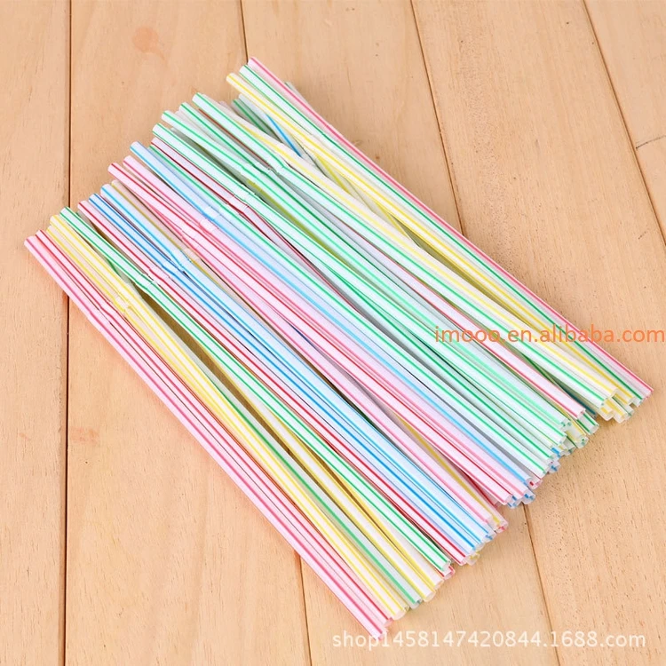 Factory Price 100pcs Drinking Straws Disposable Plastic Straw Kitchen Accessories for Wedding Party Supplies Home Bar