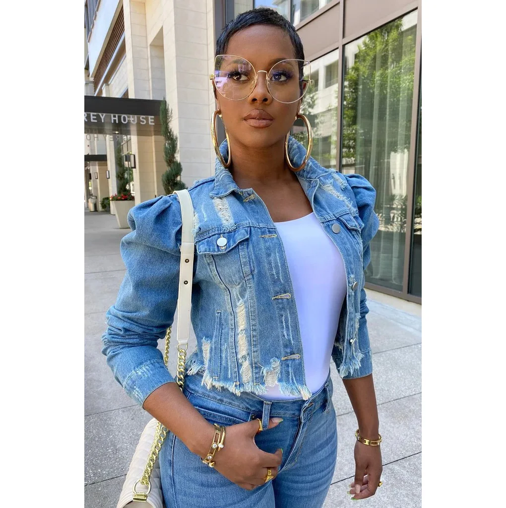 2020 european women trendy clothes 2020 high fashion denim jackets ladies washed jeans coat