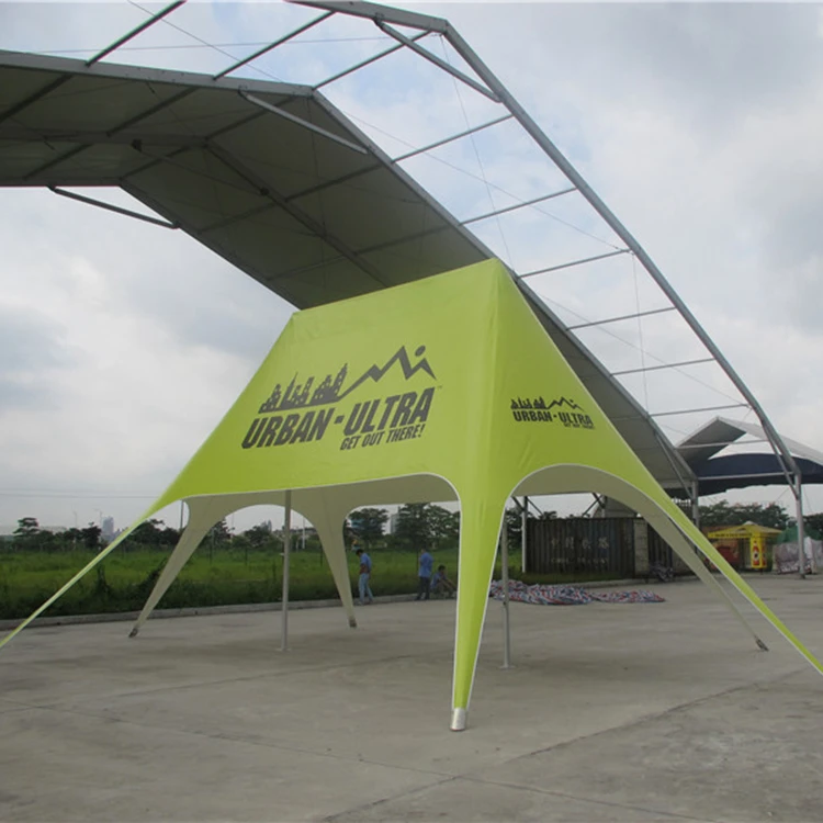 Китайский поставщик GlobalTent индивидуальный рекламный двухпиковый тент из полиэстера тент-звезда навес для пляжной вечеринки