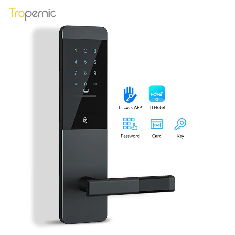 Rfid Intelligent Management System Ttlock Hotel App Door Handles with Lock Interior Doors Smart Ttlock Lock