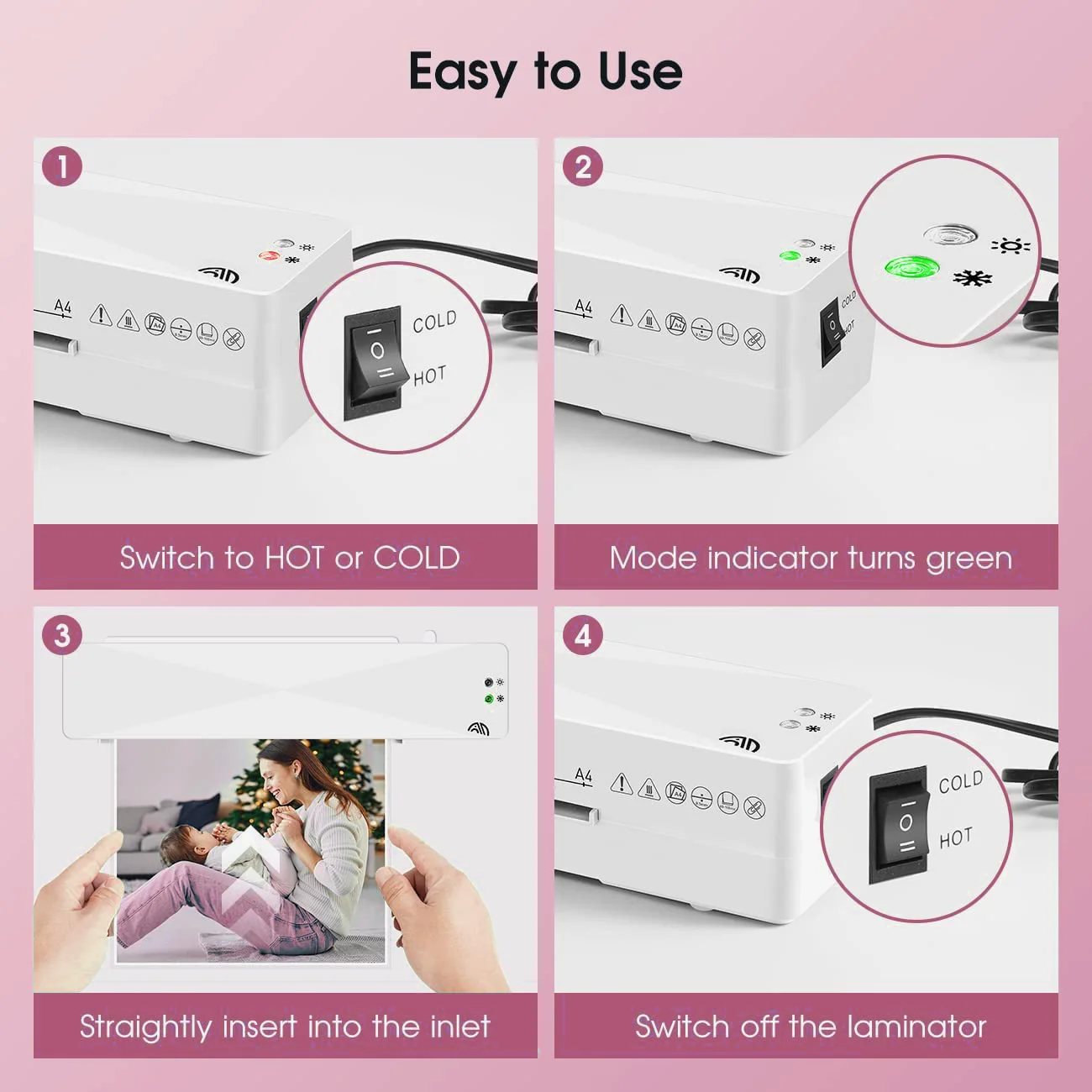 Office Equipment FNL001 Double Roll System Hot Cold Automatic Laminating A4 Paper Laminator Machine