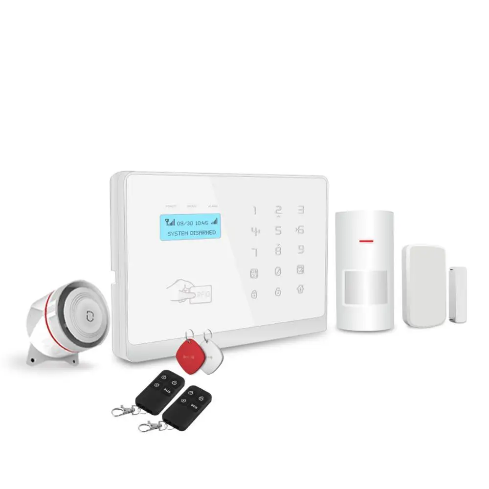 3G 4G Smart Home Security burglar Alarm System GSM + Wifi wireless business security with IP camera and free outdoor siren