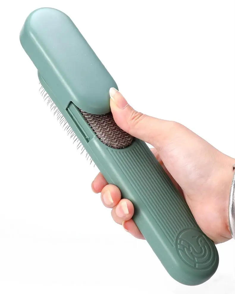 Dog Massage Brush Pet Cleaning Hair Removal Artifact Cat Grooming Comb With Sticky Hair Device 2 In 1