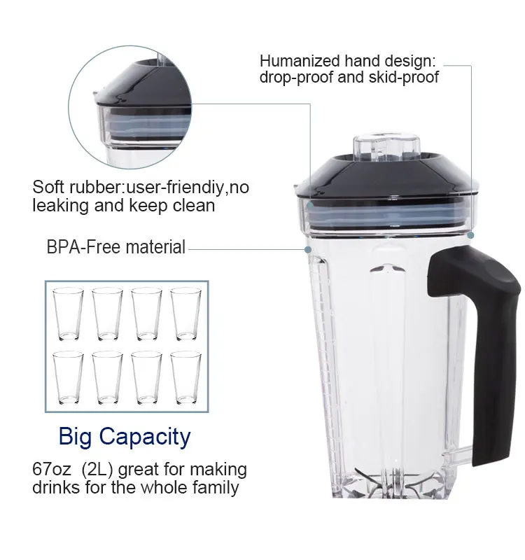 Electric Blander Heavy Duty Commercial Fruit Maker Machine Grinder Mixer Juicer Blender