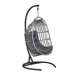 Outdoor indoor with stand hanging rattan basket garden egg chair swing