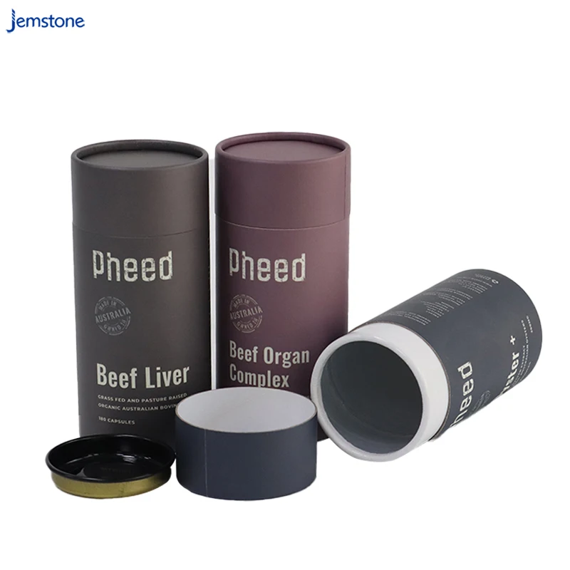 Biodegradable Custom Food Grade Cardboard Cylinder Eco Tea/capsule/spice Powder Packaging Paper Tube Box Craft Paper Customized