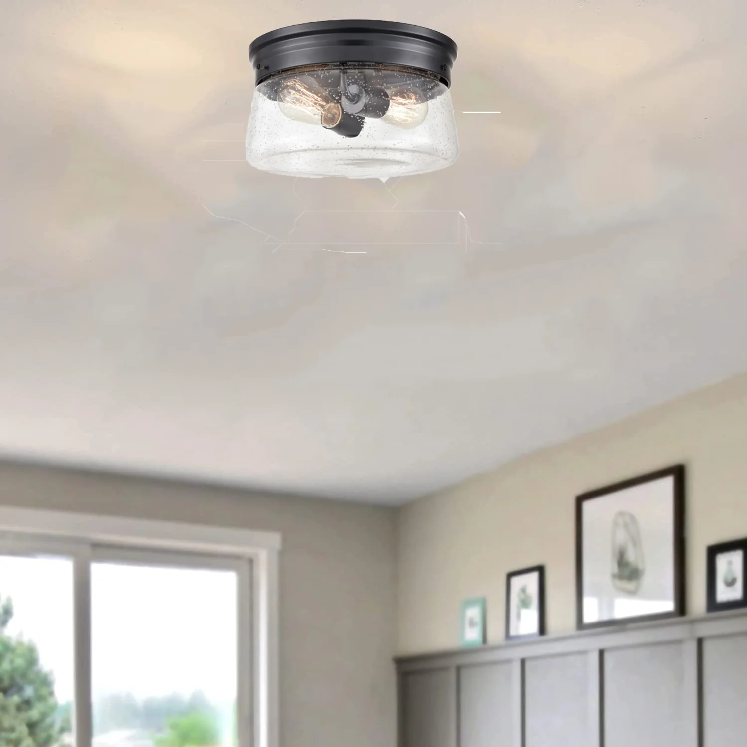 Low Price Industrial Matte Black Bedroom Home LED Lamp Indoor Ceiling Light with ETL ROHS