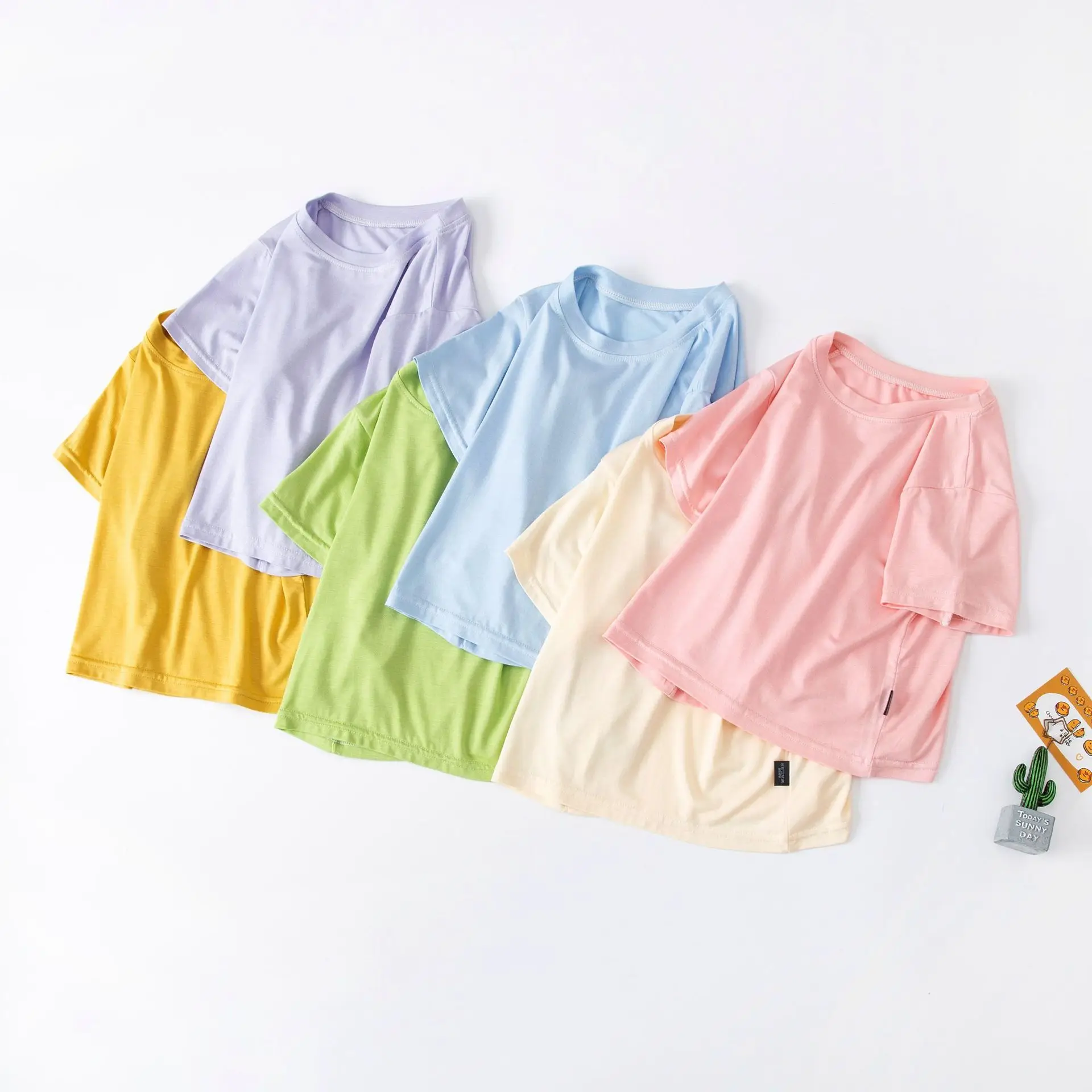 2022 Custom Logo Wholesale Colorful Cute Kids T-Shirt Designer Toddler Baby Boys T Shirts Tops Girls