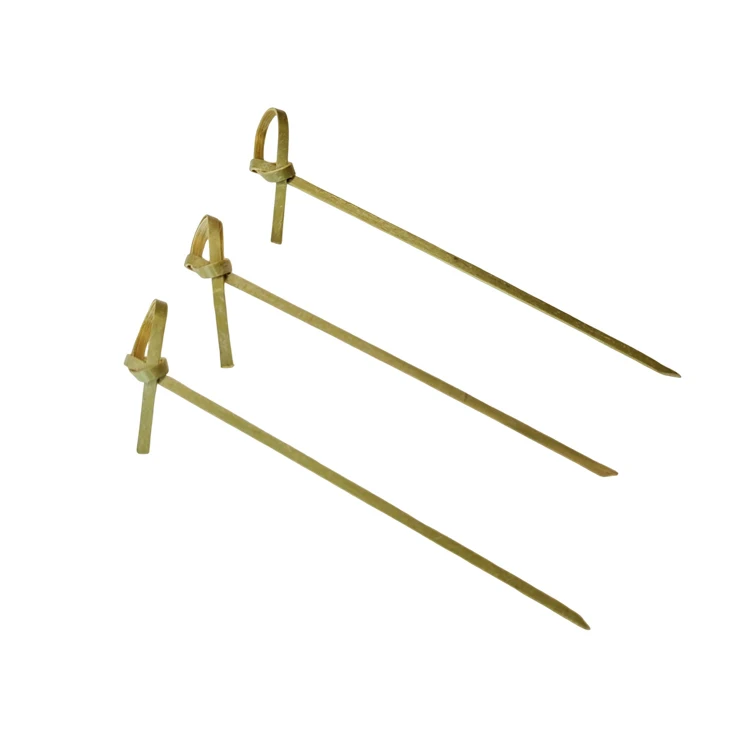 Round BBQ Tools Bamboo Sticks for Sale for Party Handmade with Knot of Custom