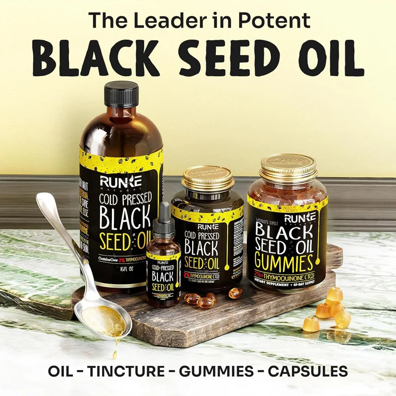 Private Label Immune Support Detox Hair growth Black Seed Oil Capsules Natural Black Seed Oil gummy