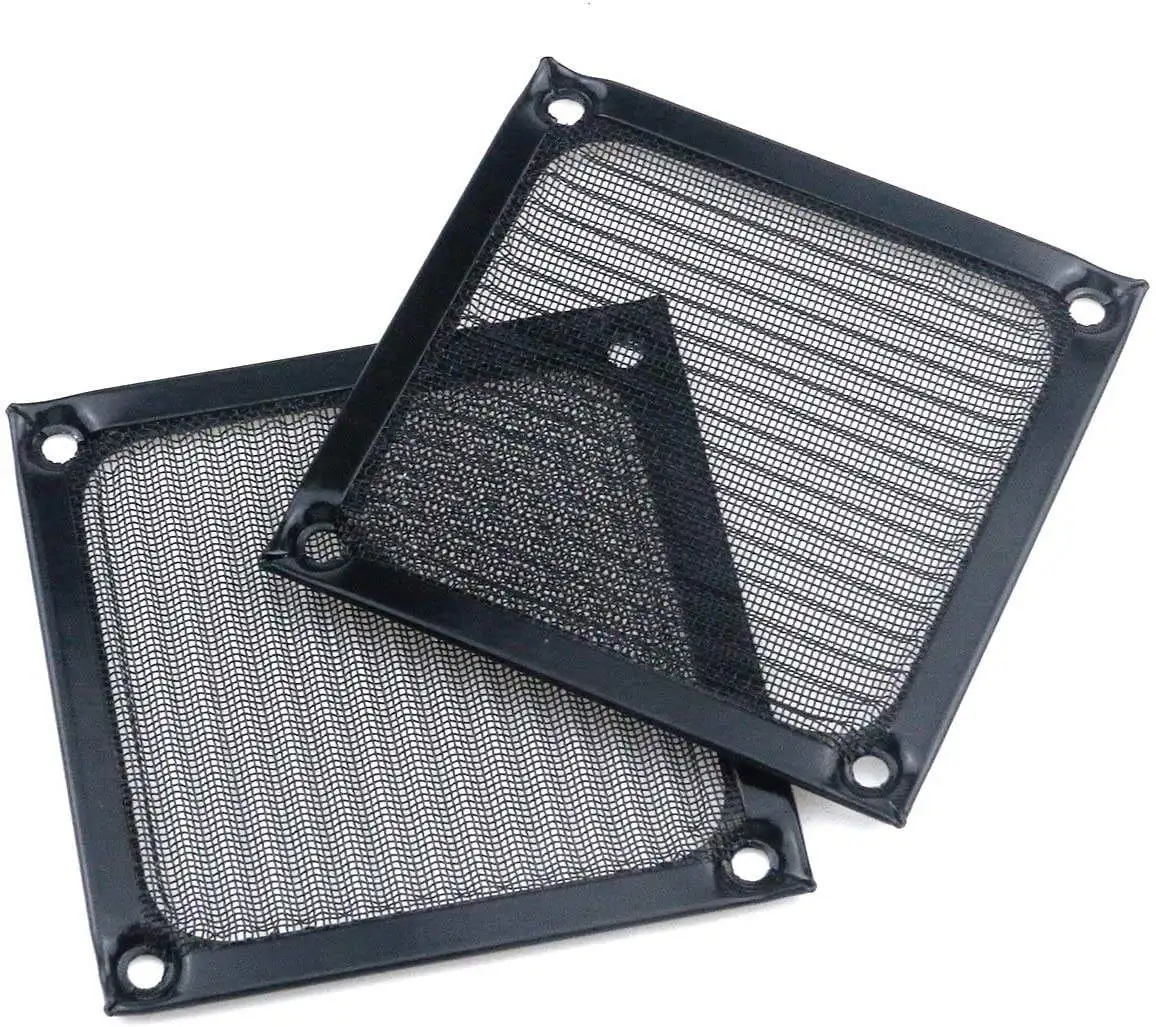 silver Stainless Steel Computer Cooler Fan Case Dustproof Cover PC Fan Dust Filter Aluminum Frame Mesh Grill Guard with Screw