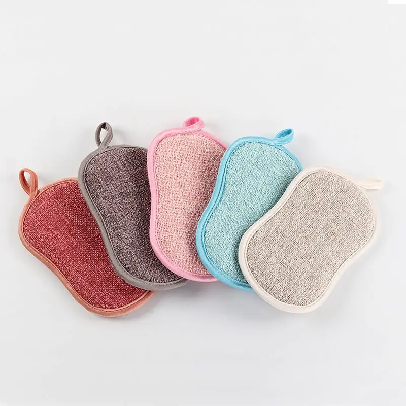 Customize 5 Color Per Set Dishcloth Sponges Double-side Washing Sponge Microfiber Sustainable Kitchen Cleaning Sponge