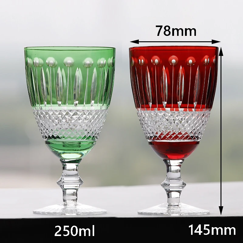 Factory Custom Luxury Bohemian Czech Bohemia Type Engraved Stem Wine Glasses Handmade Cocktail Glass Goblet Direct Wine Cup