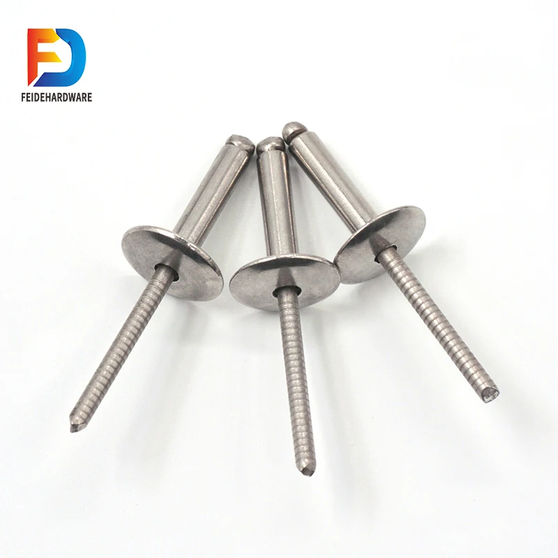 Горячая распродажа, оптовая продажа, большие боковые заклепки из нержавеющей стали с открытым куполом