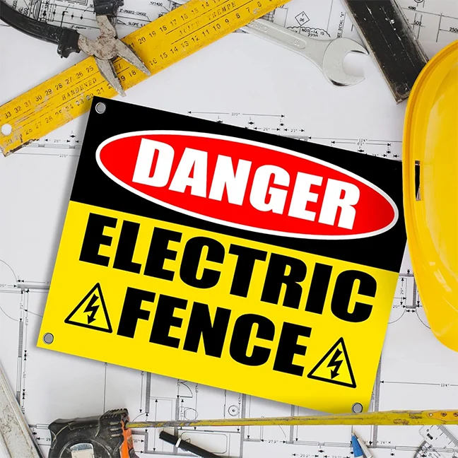 Custom High Quality Danger Electric Fence Sign Electric Fence Safety Warning Signs