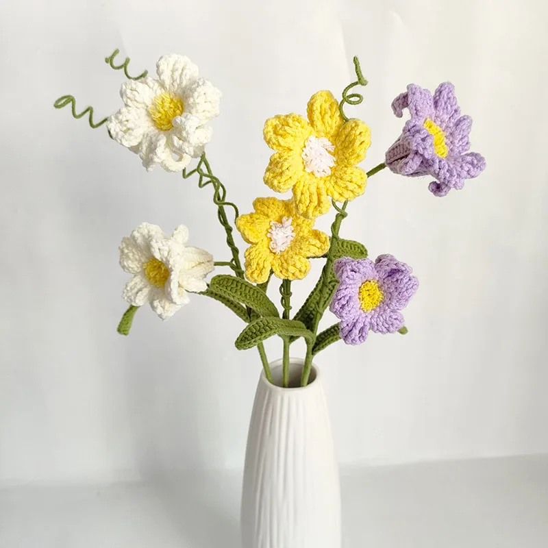 Handmade wool woven finished bouquet peruvian narcissus finished home decoration finished artificial flower woven gift