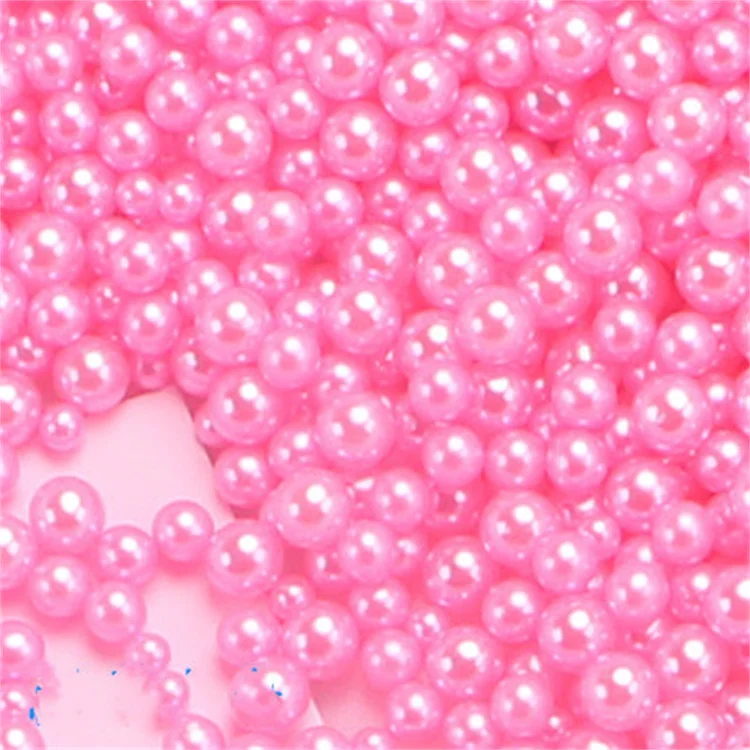 
Mixed color non-porous round artificial resin pearl DIY crystal glue, used for handicraft decoration slime accessories 