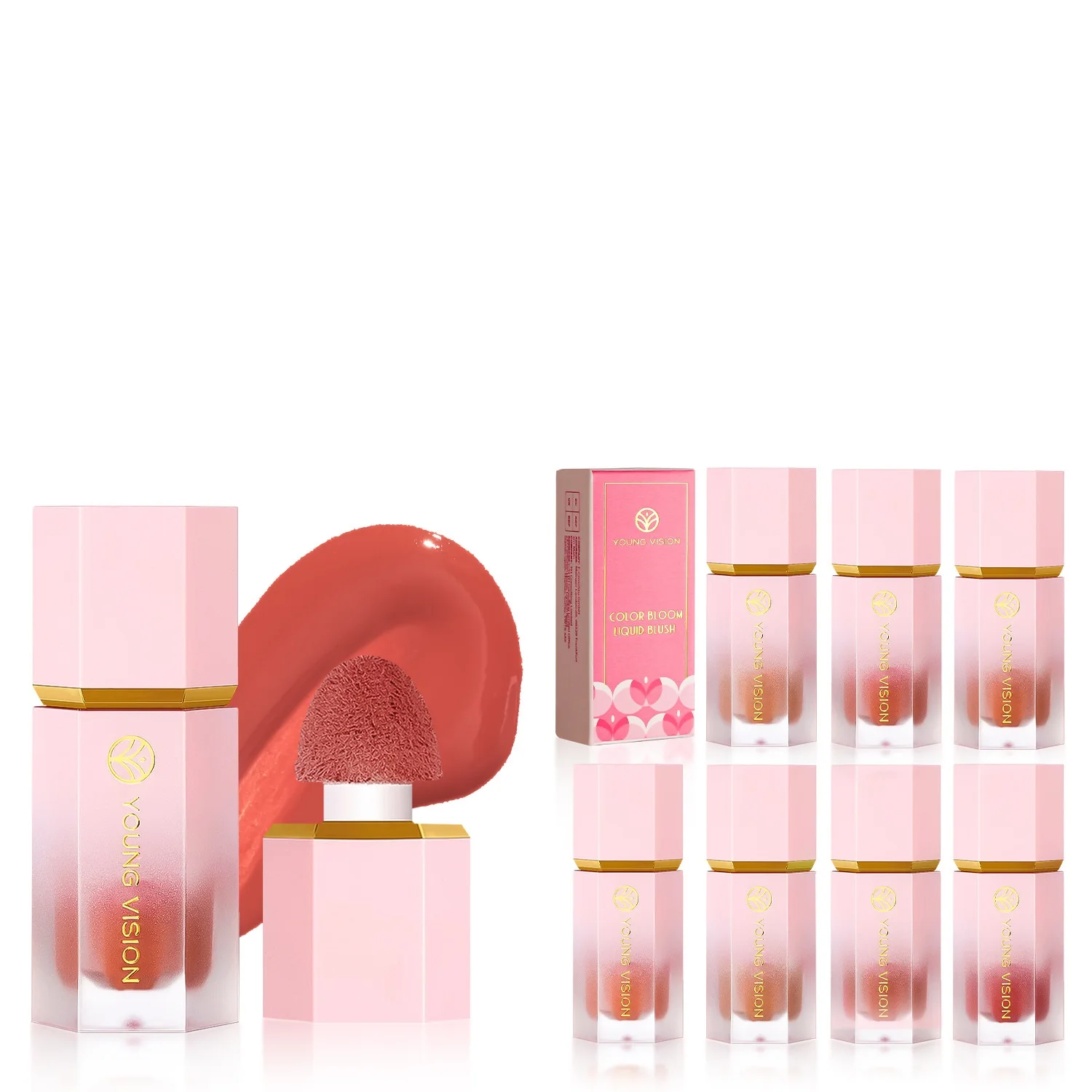 Hot Selling 8 Colors Natural Cream Blusher Custom Logo Long Lasting Brightening High Pigment Liquid Blush