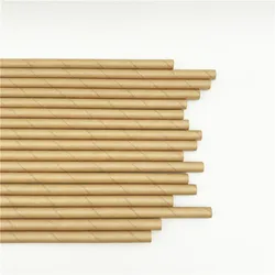 6*197mm Plain Brown Kraft Wholesale Paper Straws