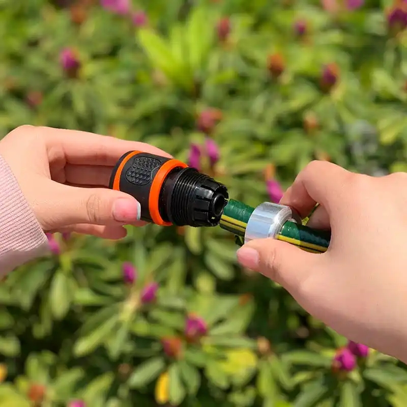 Hose Connector With Soft Grip With Metal Cap