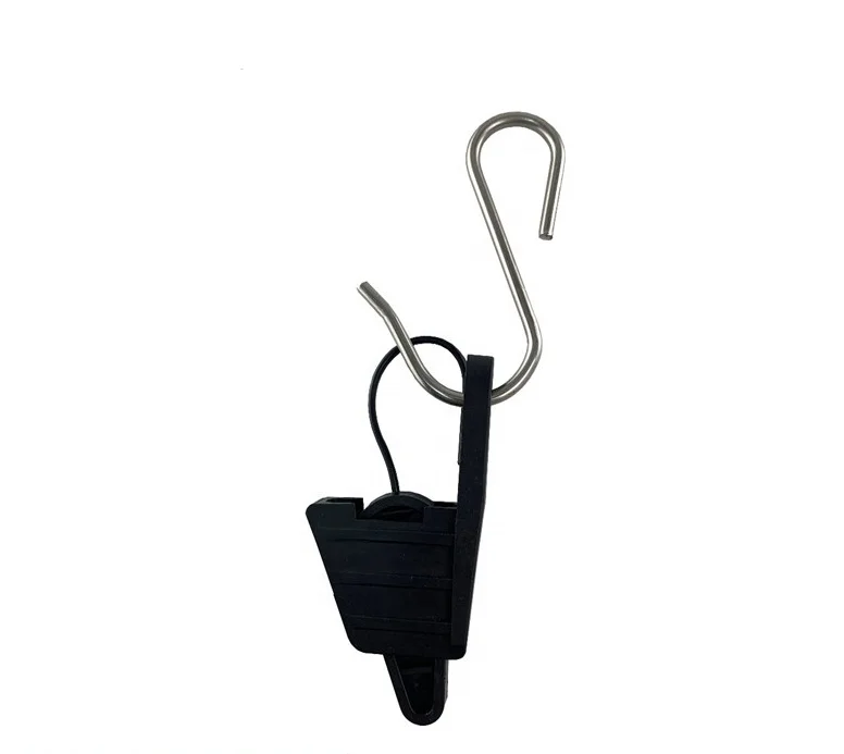FTTH Telecom S Type Adjustable Aluminum Wedge Clamp Tension Clamp Drop Wire Clamp for Fiber Optic Cable Accessories