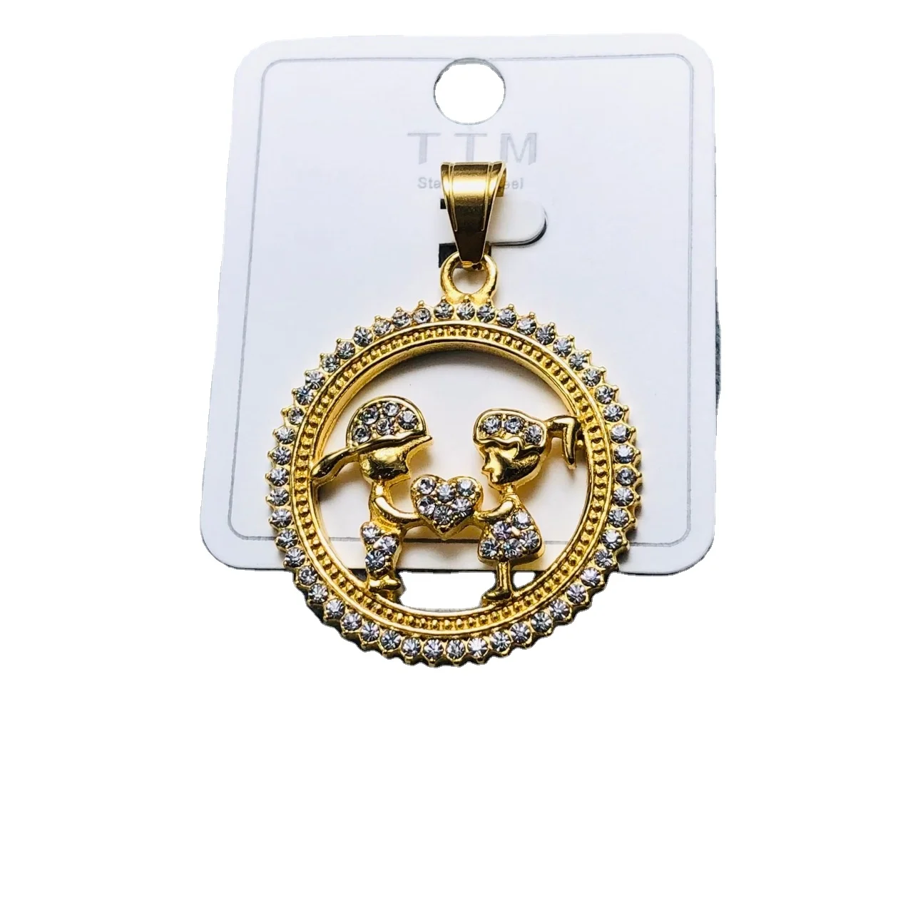 TTM Xuping tree  Mirror Polished Stainless Steel Gold Plated Boy Girl Charms Pendant for Jewelry Making