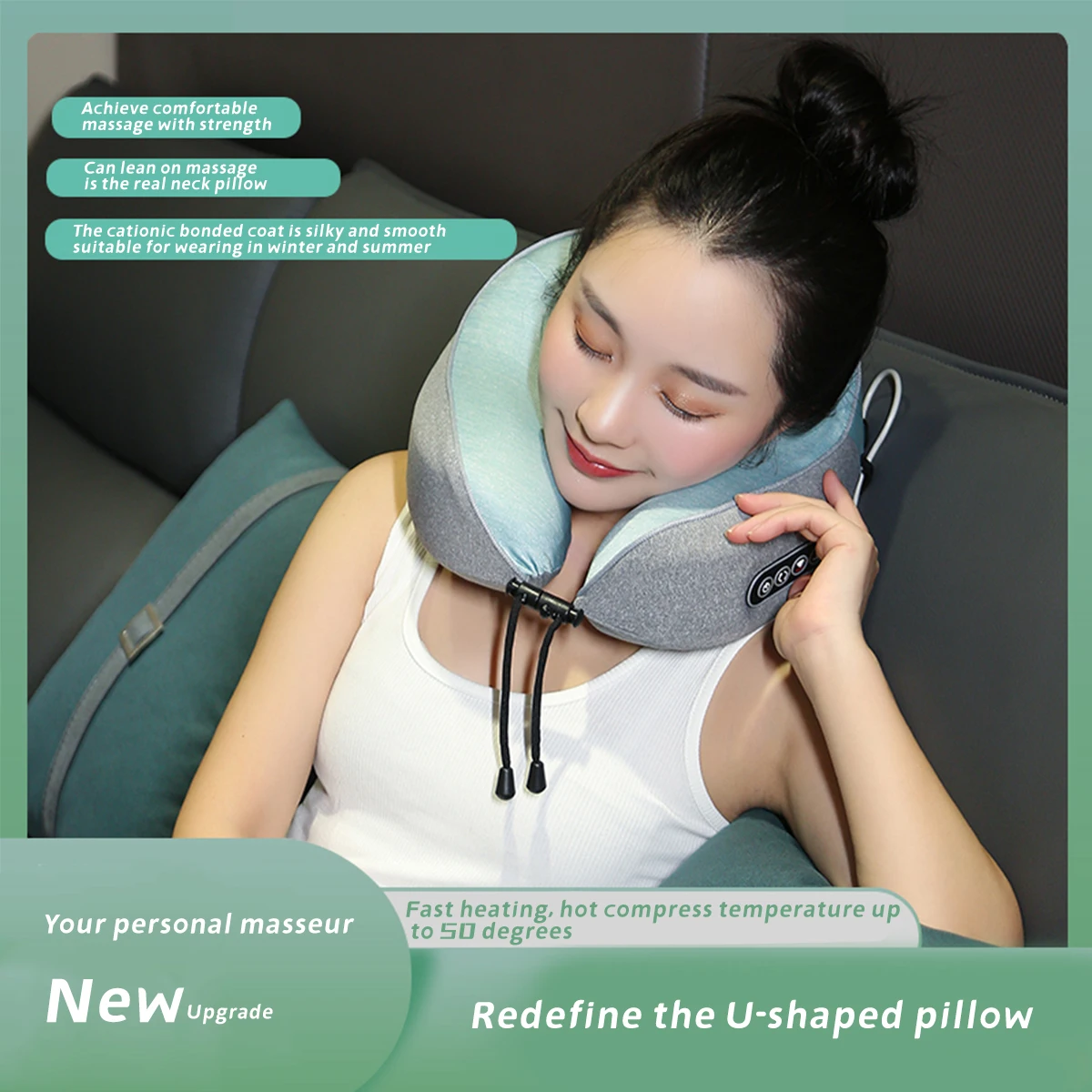 Electric Wireless Shoulder Smart Pillow Wholesale Massager Shiatsu Pulse Back And Neck Massage Sleeping Pillow Neck Massage