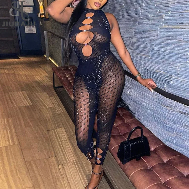 Женский Летний комбинезон со стразами