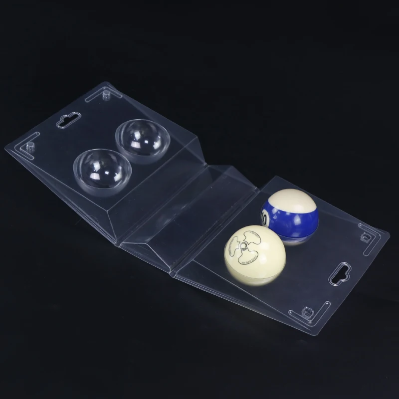 Cheap Custom Bubble Blister Card Packaging For 2 Pcs Billiard Golf Ball Plastic Blister Clamshell Packaging Box