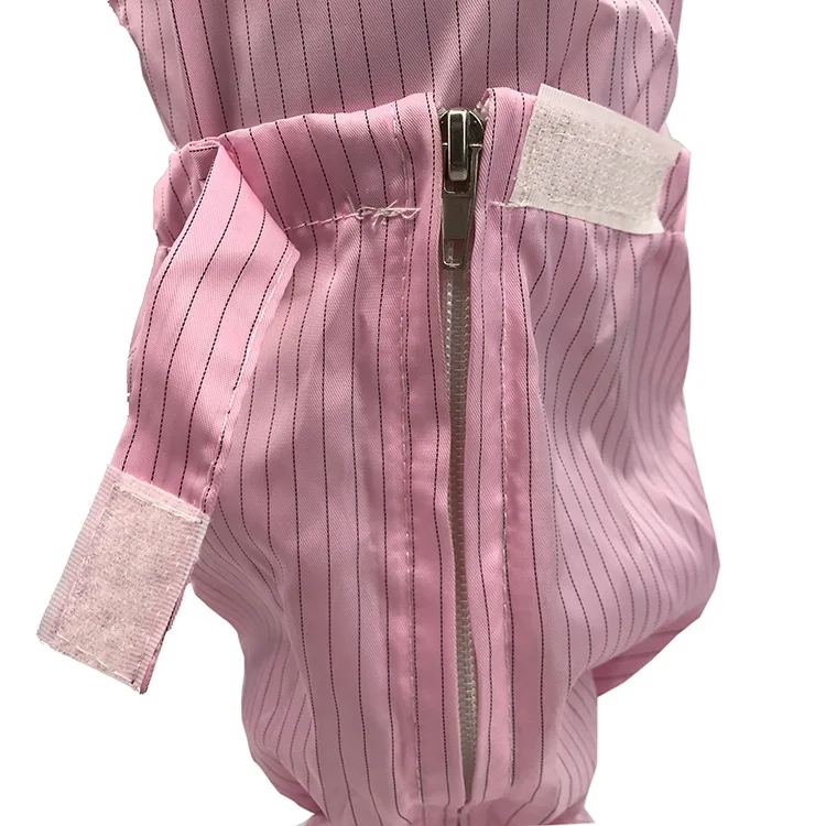 
Factory Price Pink Soft PVC Sole Antistatic Safety Reusable Washable 5MM Stripe/Grid Polyester Non-slip ESD Antidust Boots Cover 