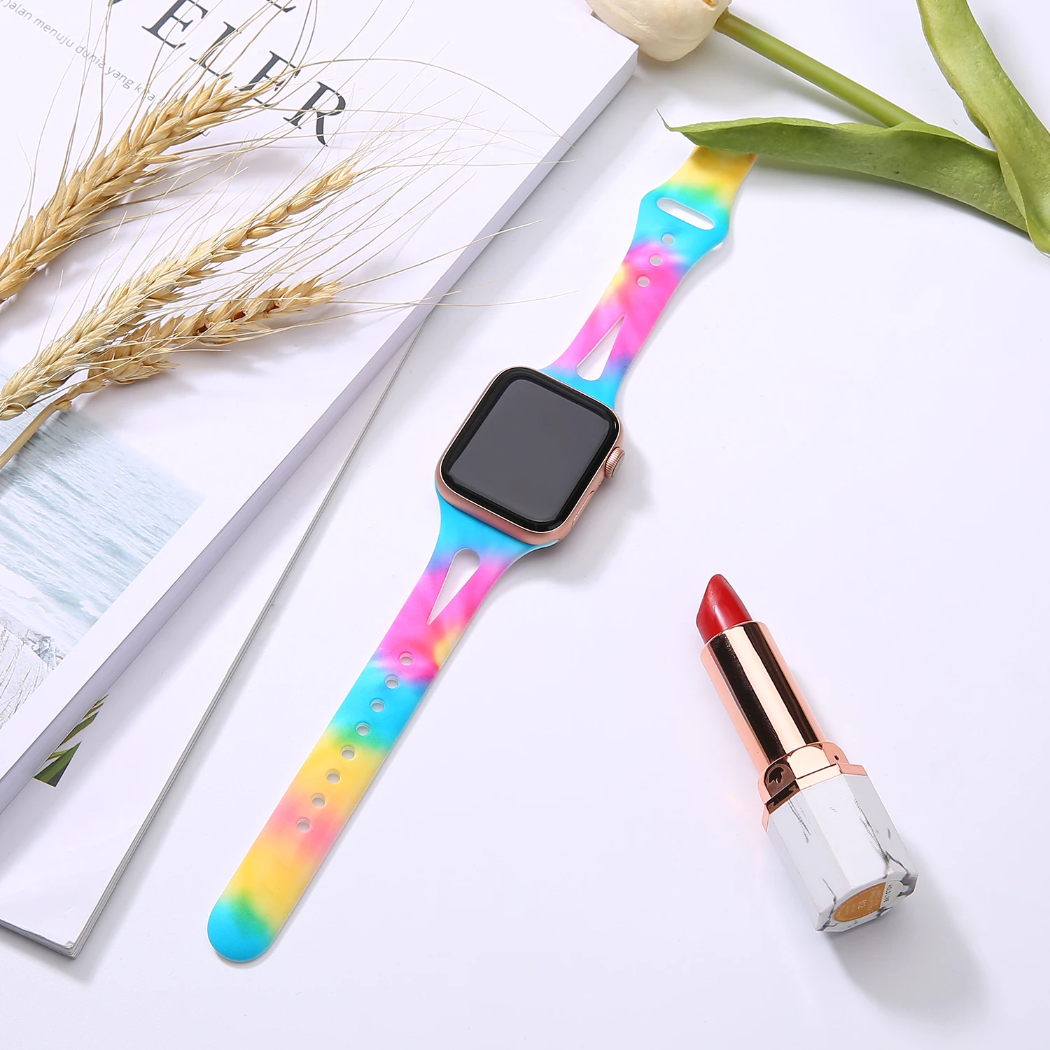 
 Ремешок спортивный с леопардовым принтом для apple watch, силиконовый резиновый браслет для iwatch series 5 4 series 3  