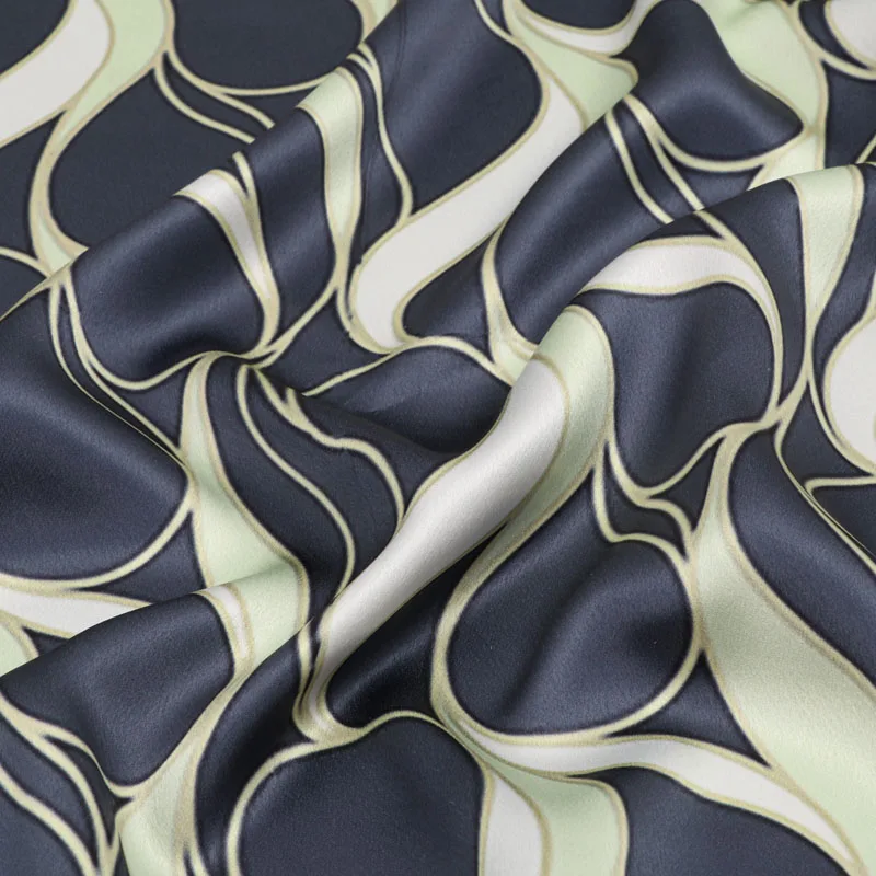 U See Custom Shiny Vintage Flower 100% Polyester Satin Printed Fabric Textile Raw Material Satin Dress Blouse Material