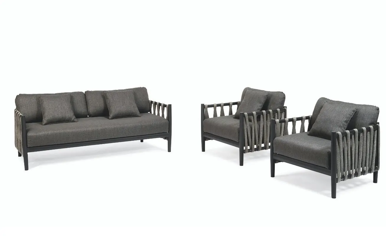 Popular Patio Furniture Aluminum Rattan Sofa Waterproof Garden Furniture Sets Rope Outdoor furniture