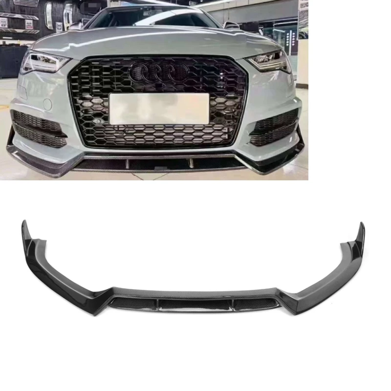 KB Style Real carbon fiber front lip For Audi A6 A6L S6 C7.5 Sports 2016 2017 2018 A6 carbon fiber car bumpers A6 C7.5 Front Lip
