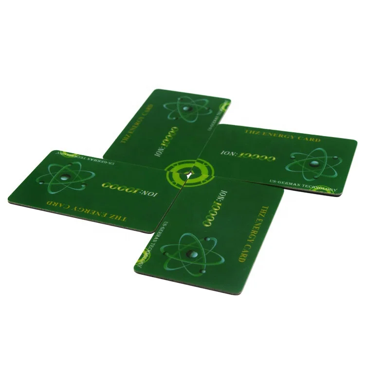 Eco friendly health care bio nano terahertz chip cards quantum technology energy scalar ion negative healing card