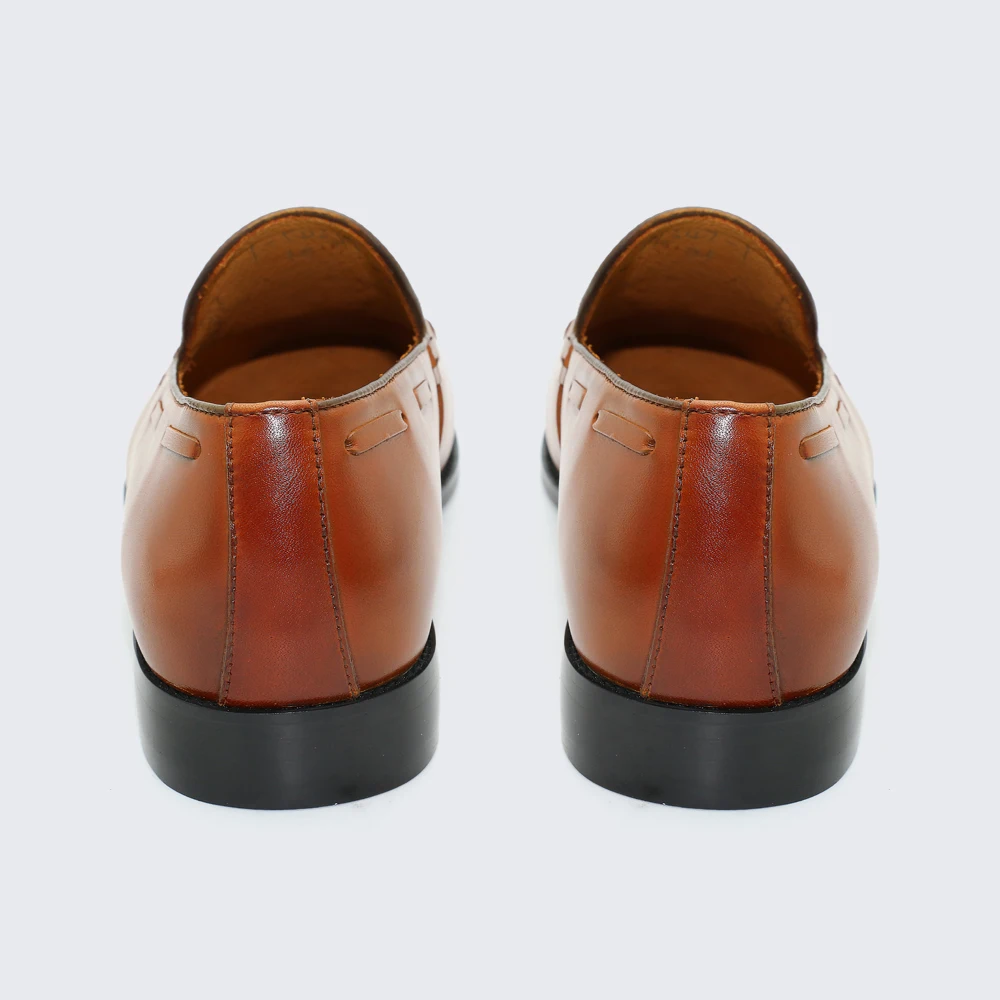 LANCI wholesale factory luxury genuine leather dress shoes red tassel loafers for men with custom logo