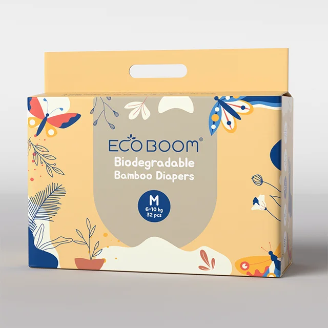 ECO BOOM compostable manufacturer viscose wholesale baby 100% plant based nappies