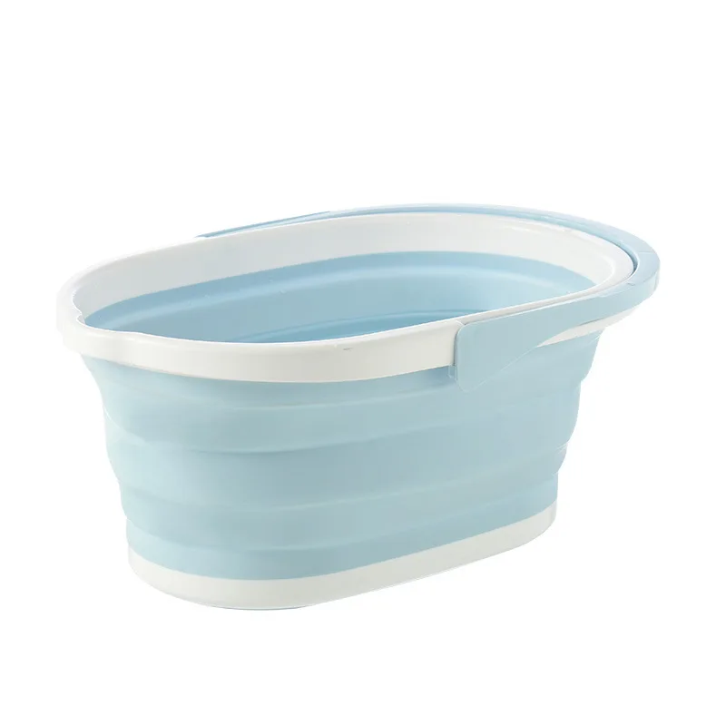 Tiktok Hot Sale Folding Hanging Collapsible Bucket Household Simple Mop Bucket Rectangle Thickened Hand-held Plastic TPR Bucket