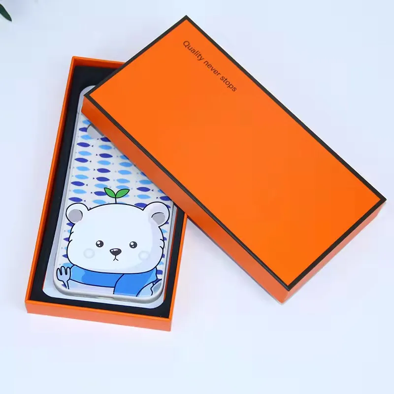 Recyclable paper Customized lid and based phone case box eco friendly cardboard gift box packing mobile phone case packaging