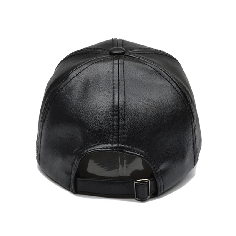 High Quality PU Leather Baseball Cap Winter Cap Men Snapback Hat Bones Casquette Gorras Para Hombre Mens Trucker Plain Dad Cap