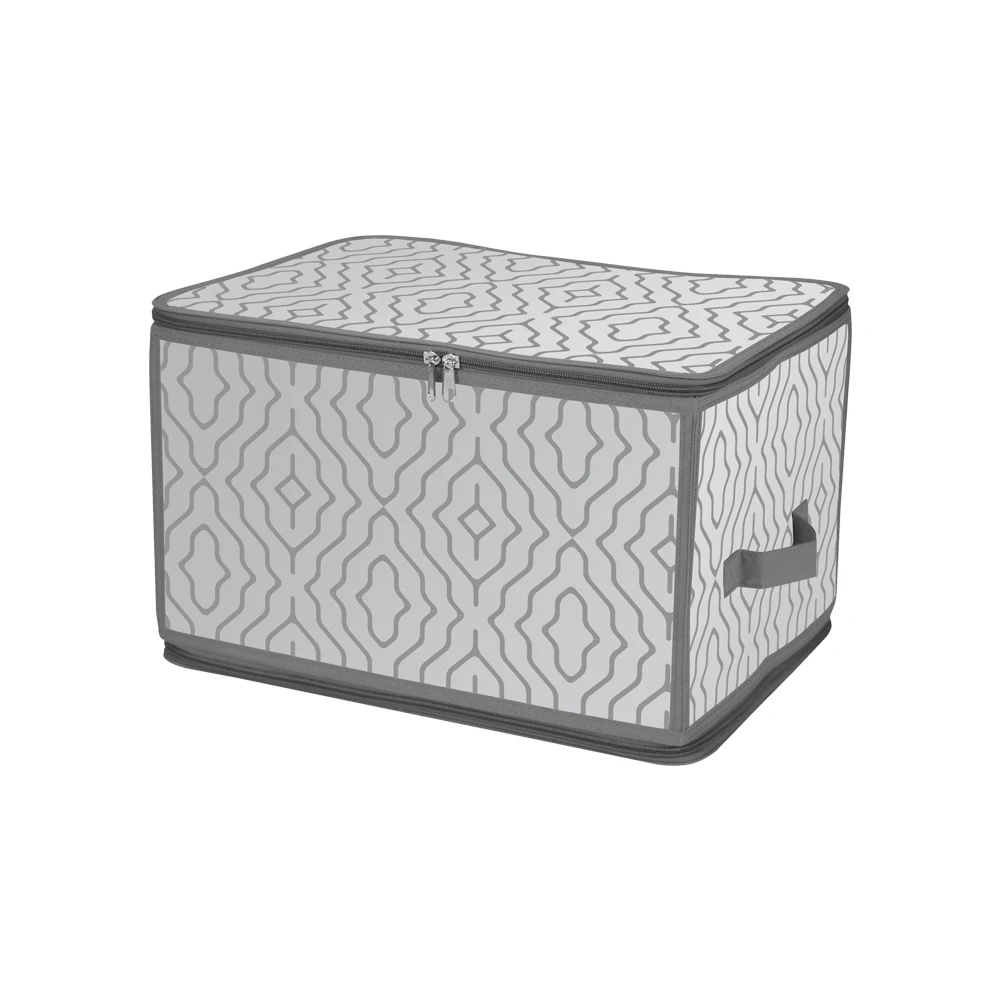 Container Plastic Box with Double Zippers Ziplock Bag Storage Organizer Factory Wholesale PP Storage Boxes & Bins Foldable 1 PCS