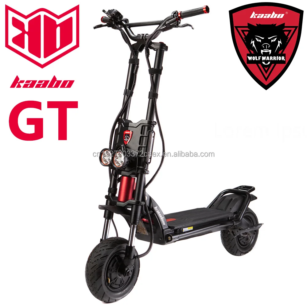  Электрический скутер Kaabo Wolf King GT Pro складной золотого цвета с синусоидальной волной TFT дисплей 72 в 35 Ач 2000 Вт x2 для