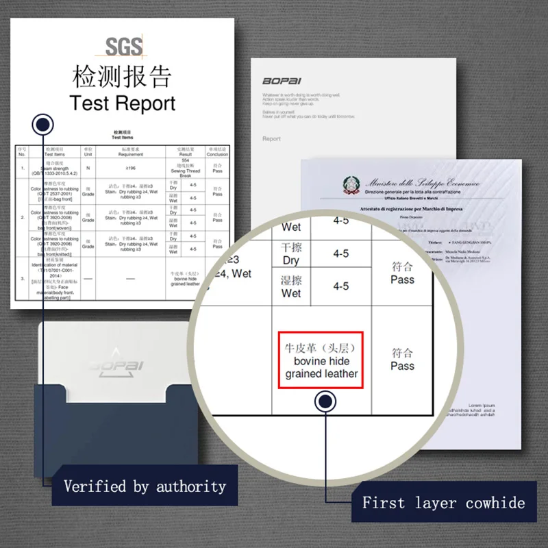 Bopai OEM BSCI premium custom logo multifunctional luxury usb charging bagpack for 15.6 inch laptop genuine leather backpack men