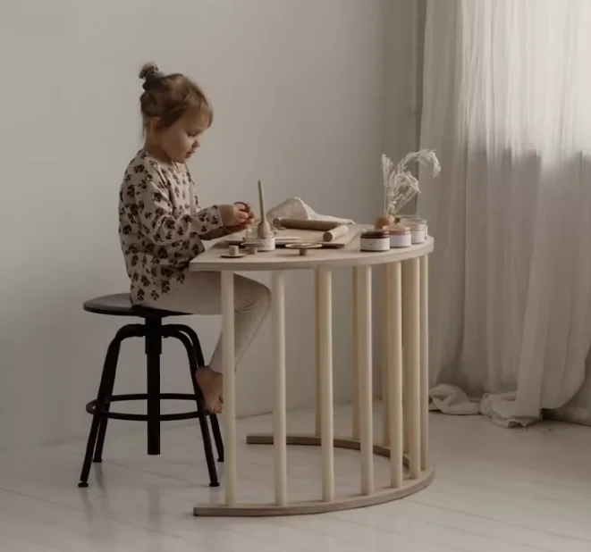 5-in-1 Kids Rocker Wooden Toys Climbing Arch Sensory Table Collapsible Storage Compartment Outdoor Bedroom Educational Learning