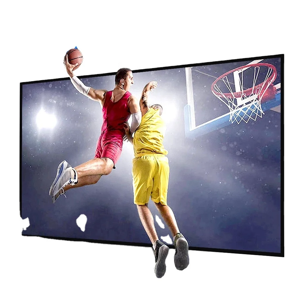 AUN 150 inch Projector Screen Upgrade Thicker Projection Screen 16:9 Foldable Portable