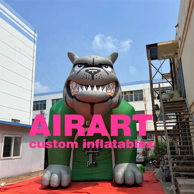 Inflatable Mascot Tunnel Green Color Inflatable Football Tunnel Customize Inflatable Bulldog Tunnel For Big Sporting Event