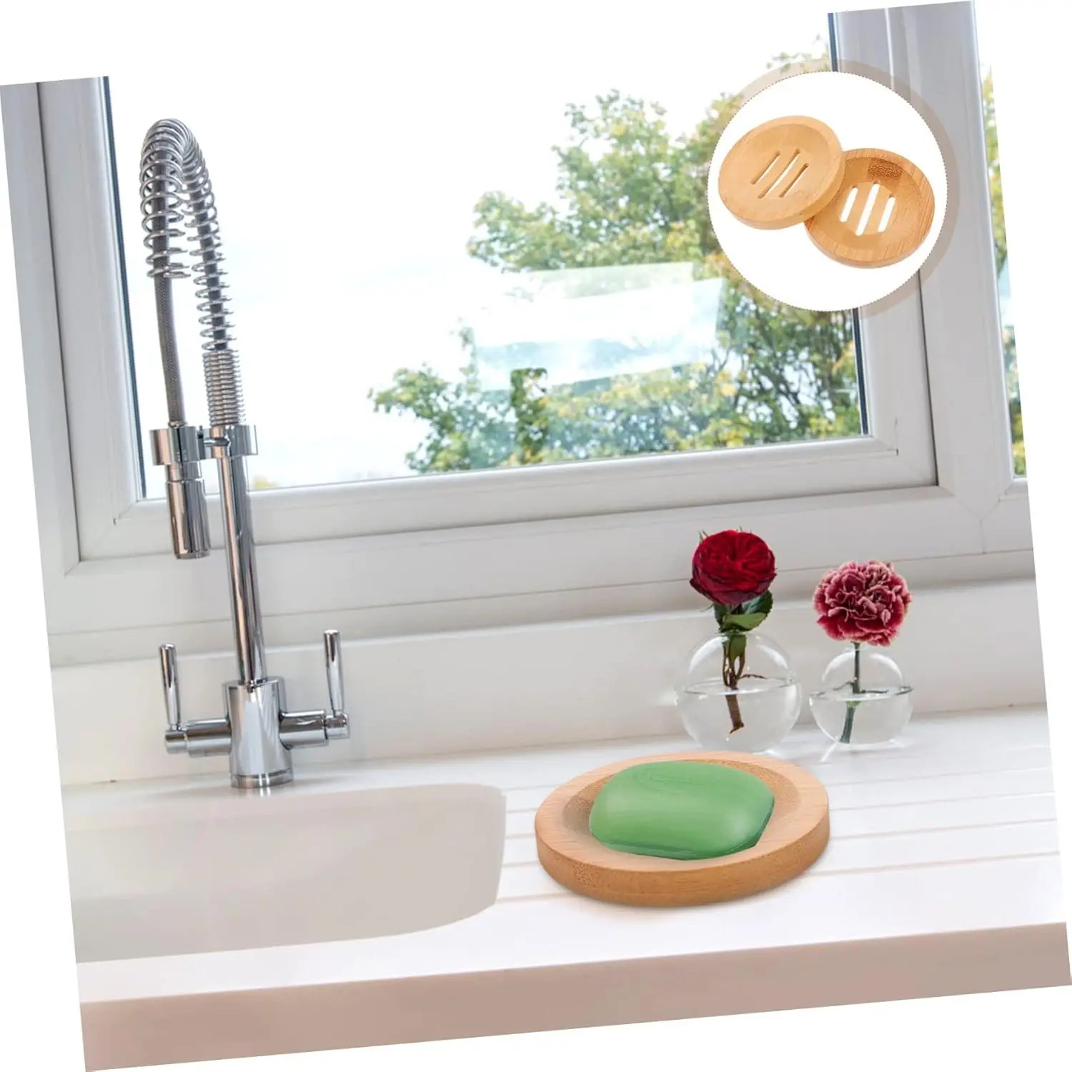 Natural Bamboo Wooden Soap Dishes Wooden Soap Tray Holder Storage Soap Rack Plate Box Wholesale