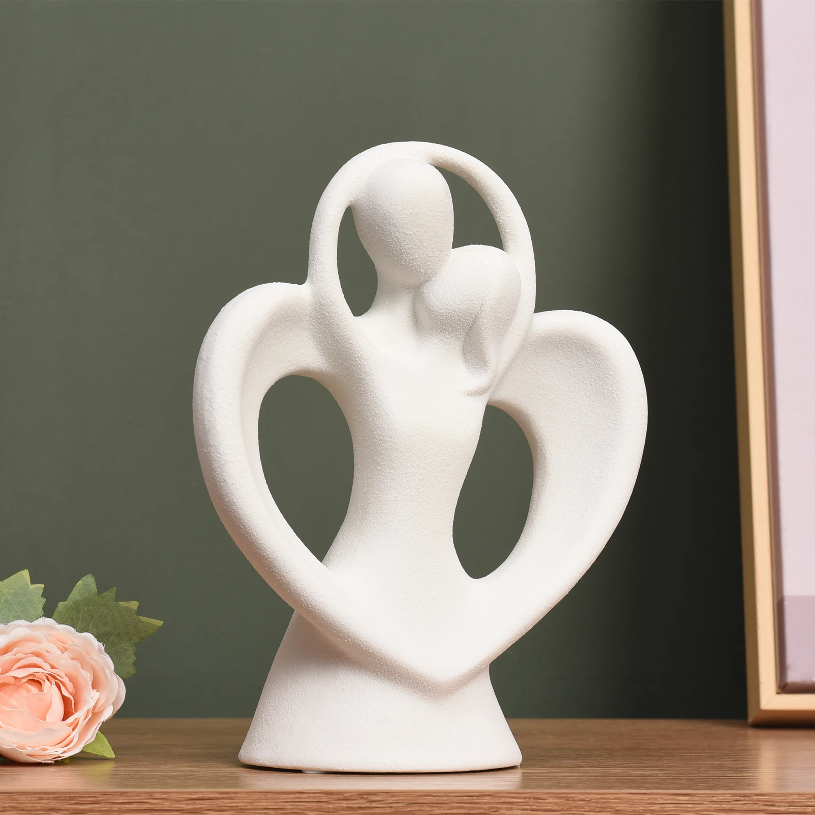 Modern Sculpture Abstract Porcelain Love Wedding Collectables Couple Souvenir Figurine Porcelain Character Table Home Decor